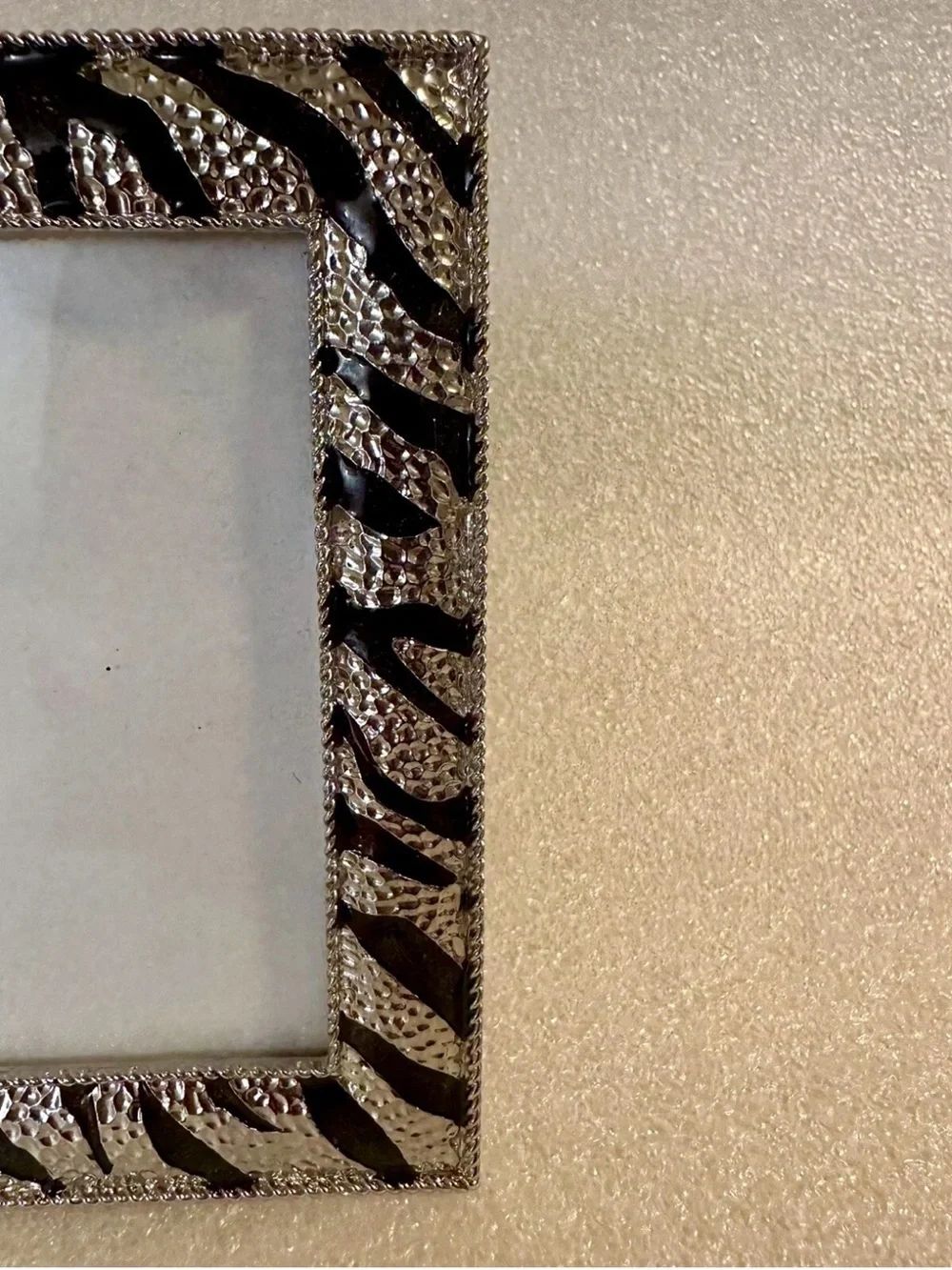 Silver and Black Zebra Accent Square Picture Frame - Premium Home Accent